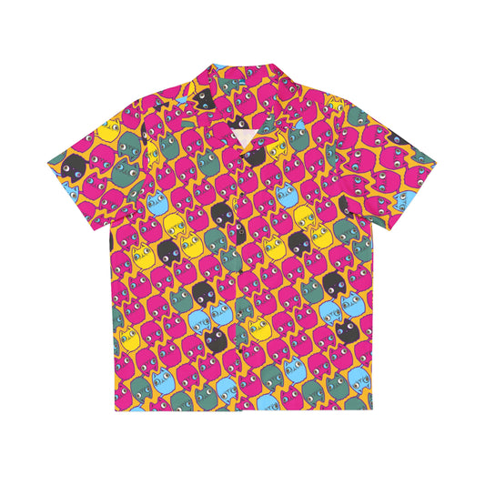 Cat Hawaiian shirt - Yellow