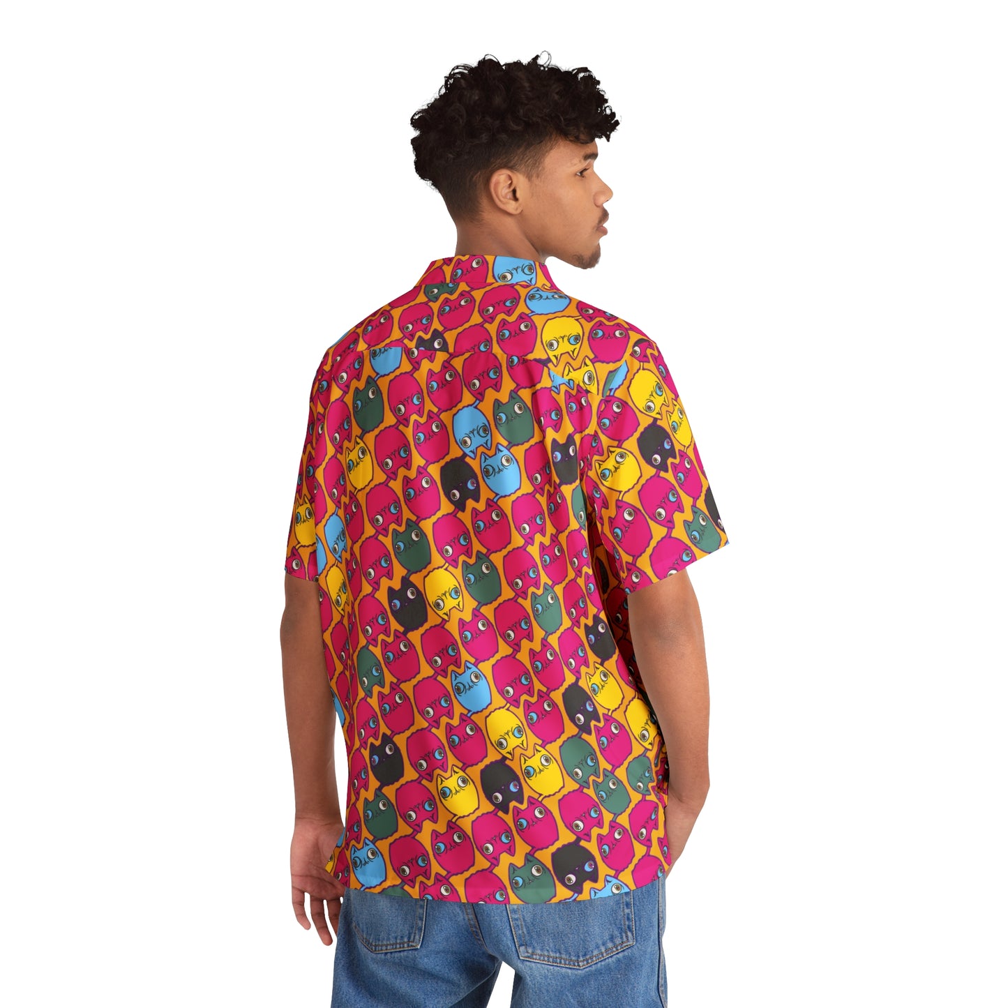 Cat Hawaiian shirt - Yellow