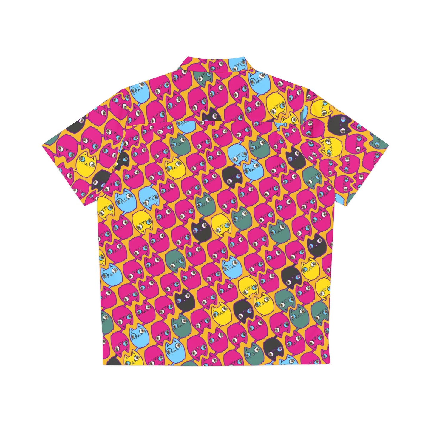 Cat Hawaiian shirt - Yellow
