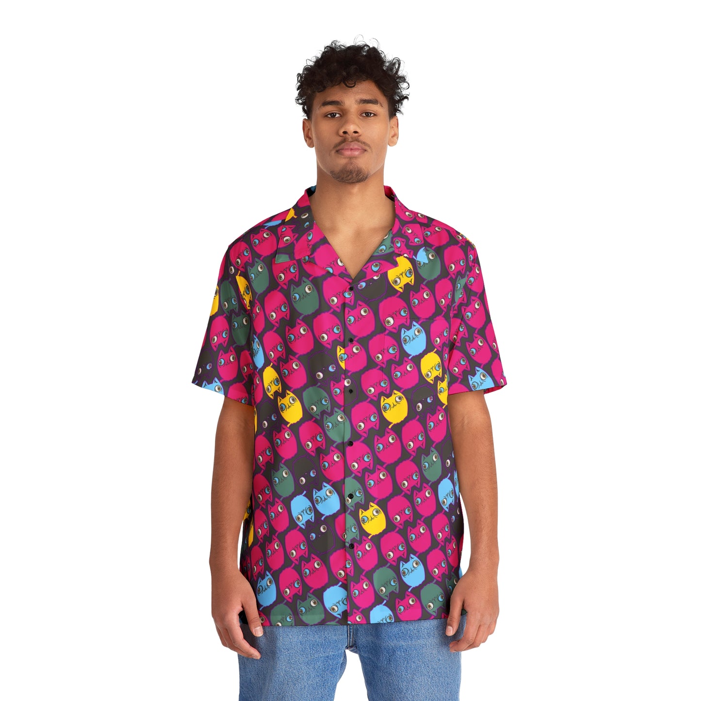 Cat Hawaiian shirt - Black