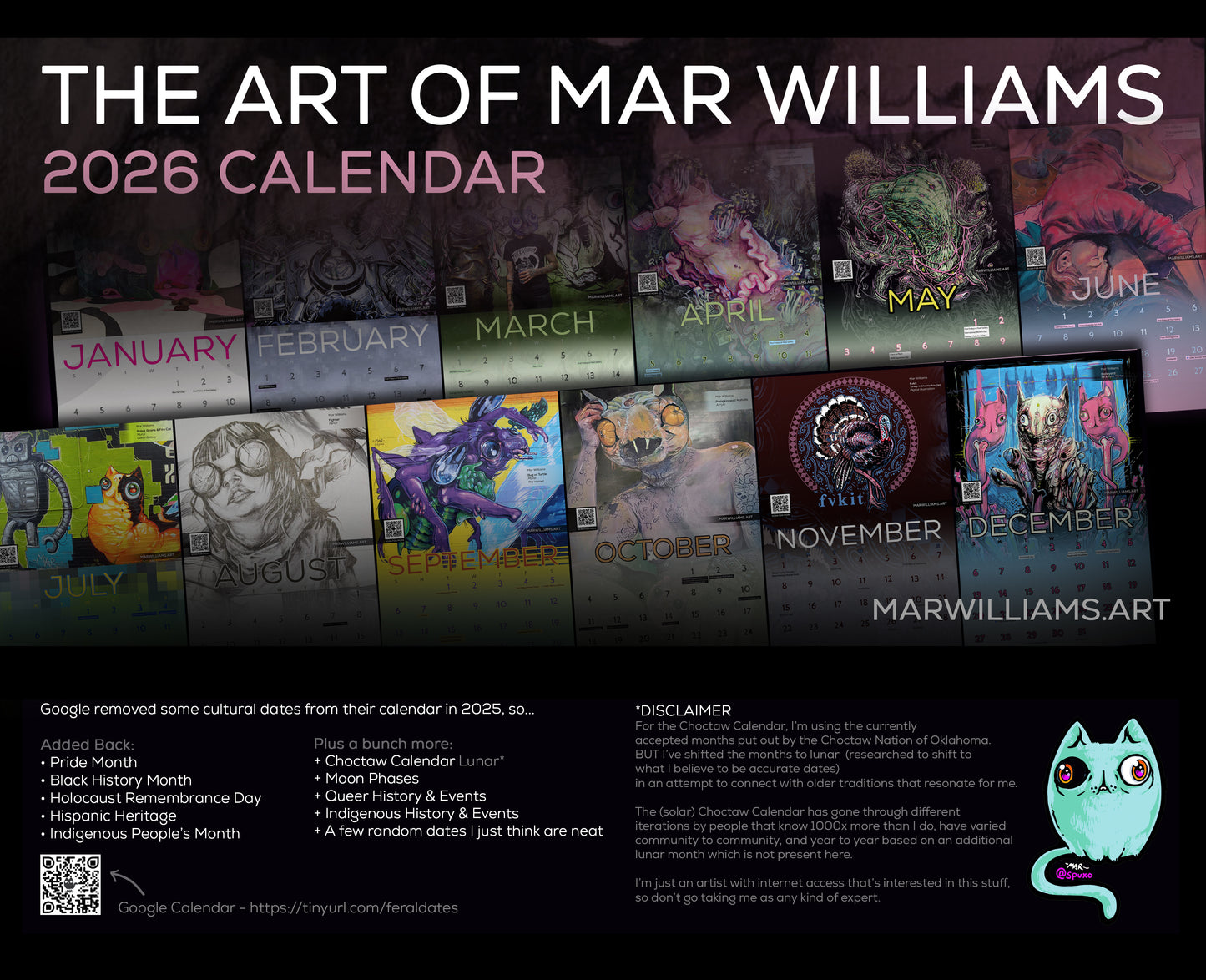 2026 Calendar - The Art of Mar Williams