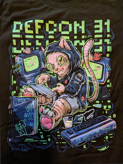 Unofficial DEF CON 31 Glow-in-the-dark "Script Kitty" t-shirt